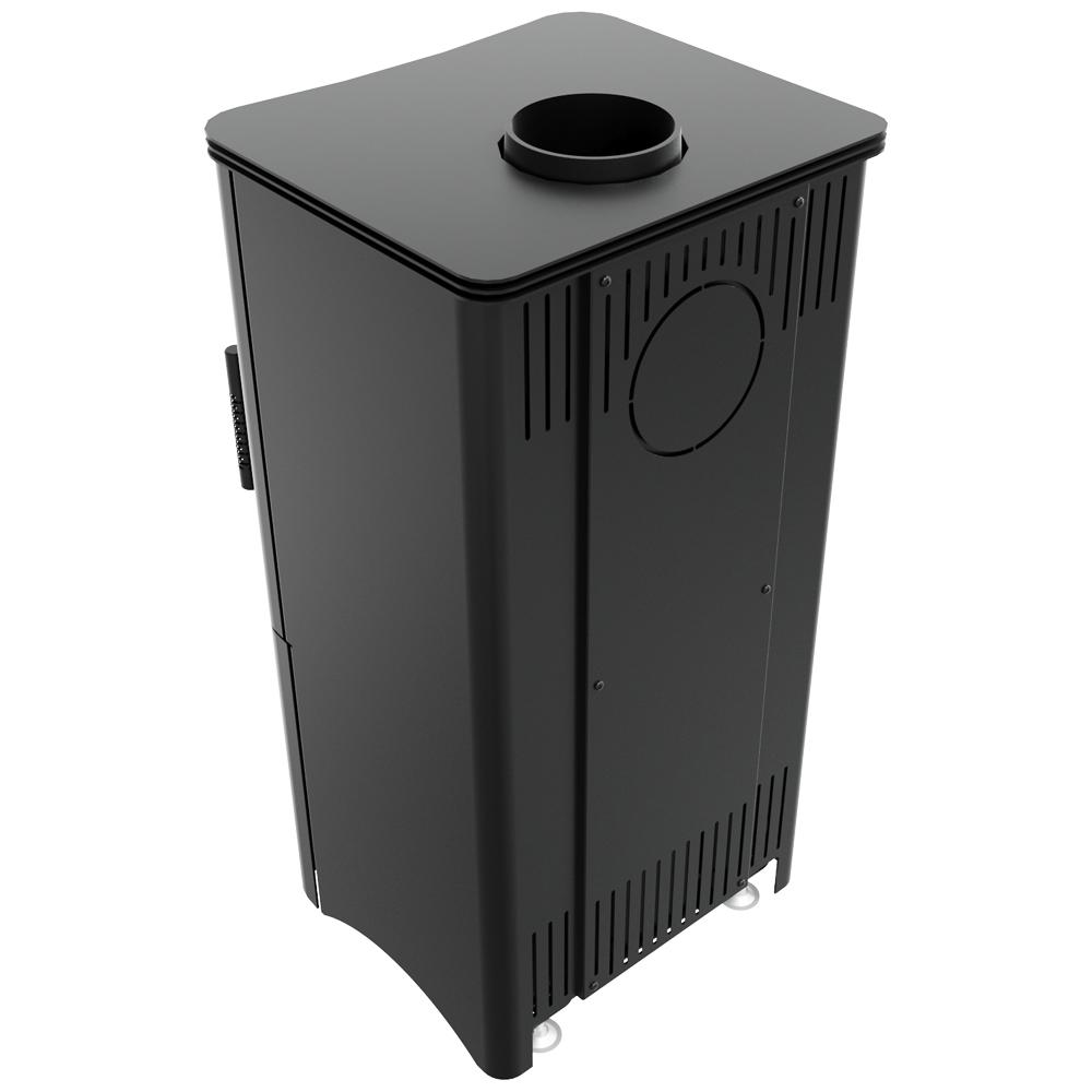 Wood Burning Steel Stove KRATKI K5 Ø 150 7 kW Black Thermotec