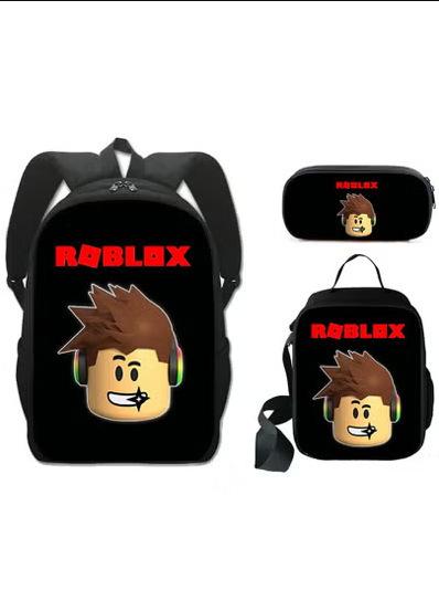 Roblox Student Schoolbag Korean Version Of Primary And Secondary School Backpack Ins Style Fashion Trend Backpack Three-Piece Set