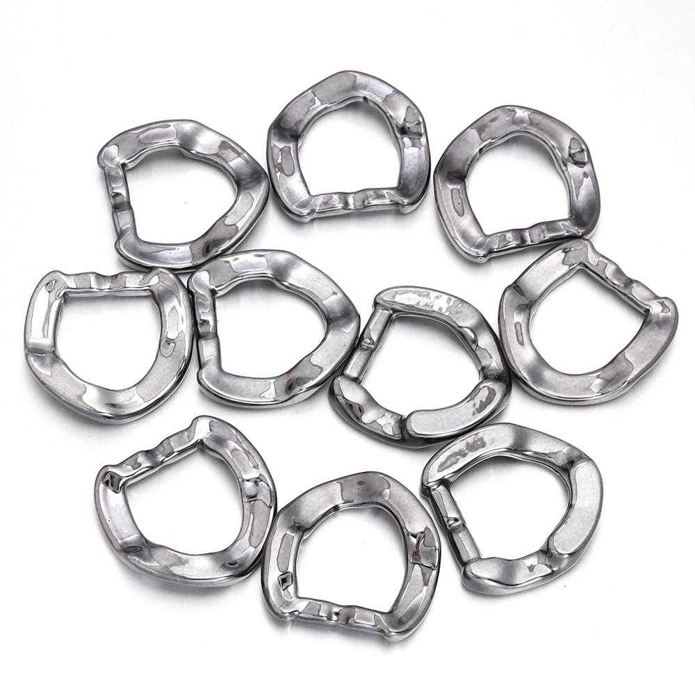 10pcs/bag Plated Acrylic Chain Tail Buckle Link Chain Connector For Jewelry Making Components Woman Handbag Parts Accessories