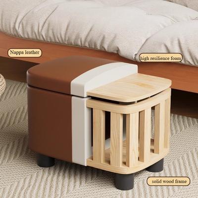 Home Multifunctional Stool Doorstep Shoe Changing Simple and Modern Storage Stool Living Room Coffee Table Sofa Footrest