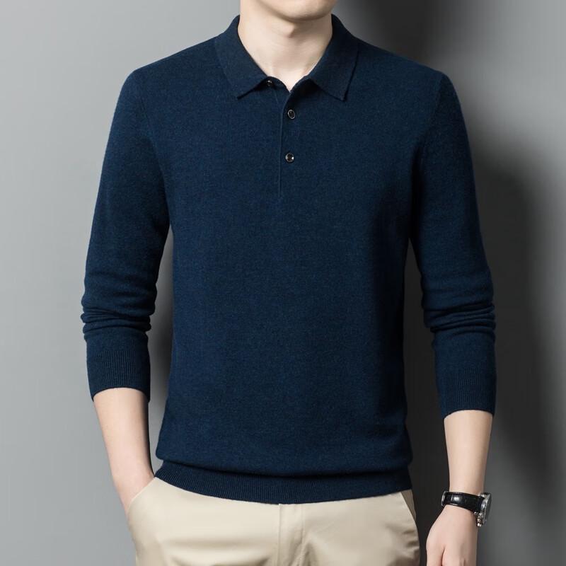 Men's 100% Merino Wool Pullover Polo Sweater