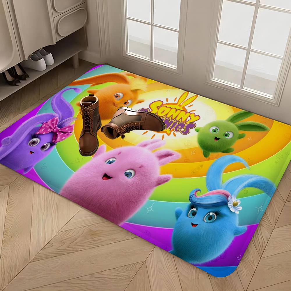 Sunny B-bunnies Floor Mat Non-Slip Laundry Room Mat Laundry Decor Balcony Child Living Room Bedside Mats