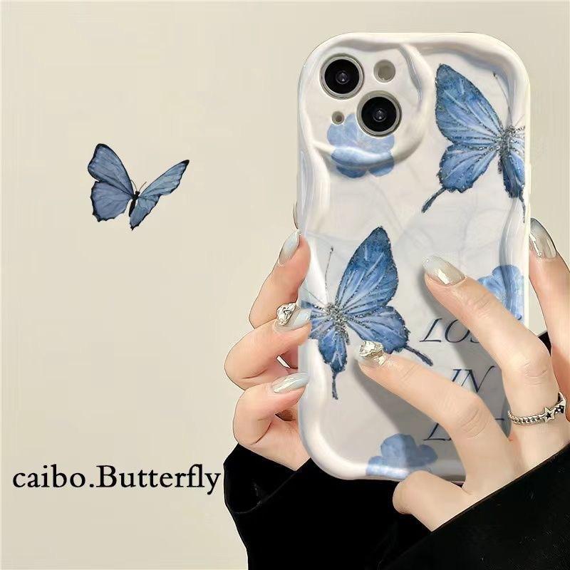 

Чехол для телефона Blue Butterfly для IPhone 17 Promax для Redmi K70 Защитный чехол для IPhone 16 для Huawei P70 Honor For Apple 17AIR