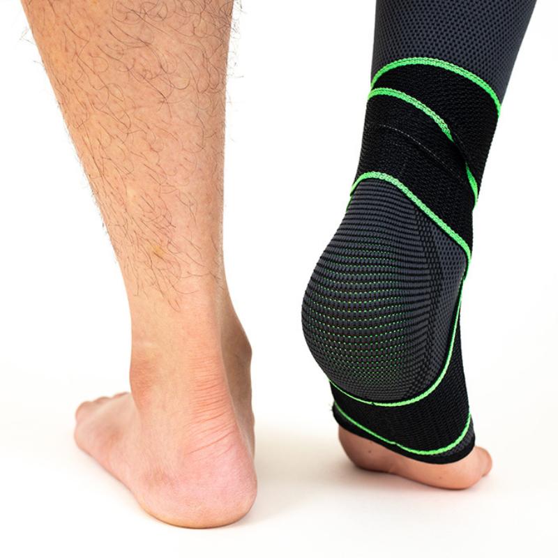 1Pair Pressurized Bandage Ankle Support Ankle Brace Protector Foot Strap Elastic Belt Fitness Sports Gym Badminton Accessory