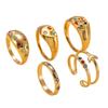Stainless Steel Ring Casting Heart Inlaid with Colored Diamonds Stackable Ring Light Luxury High-End Feel Titanium Steel Jewelry Factory