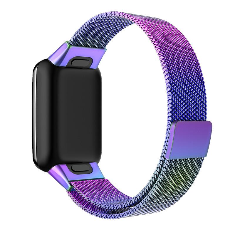 Compatible with Xiaomi Smart Band 7 Pro: Magnetic Three-Bead Buckle Milanese Stainless Steel Strap.