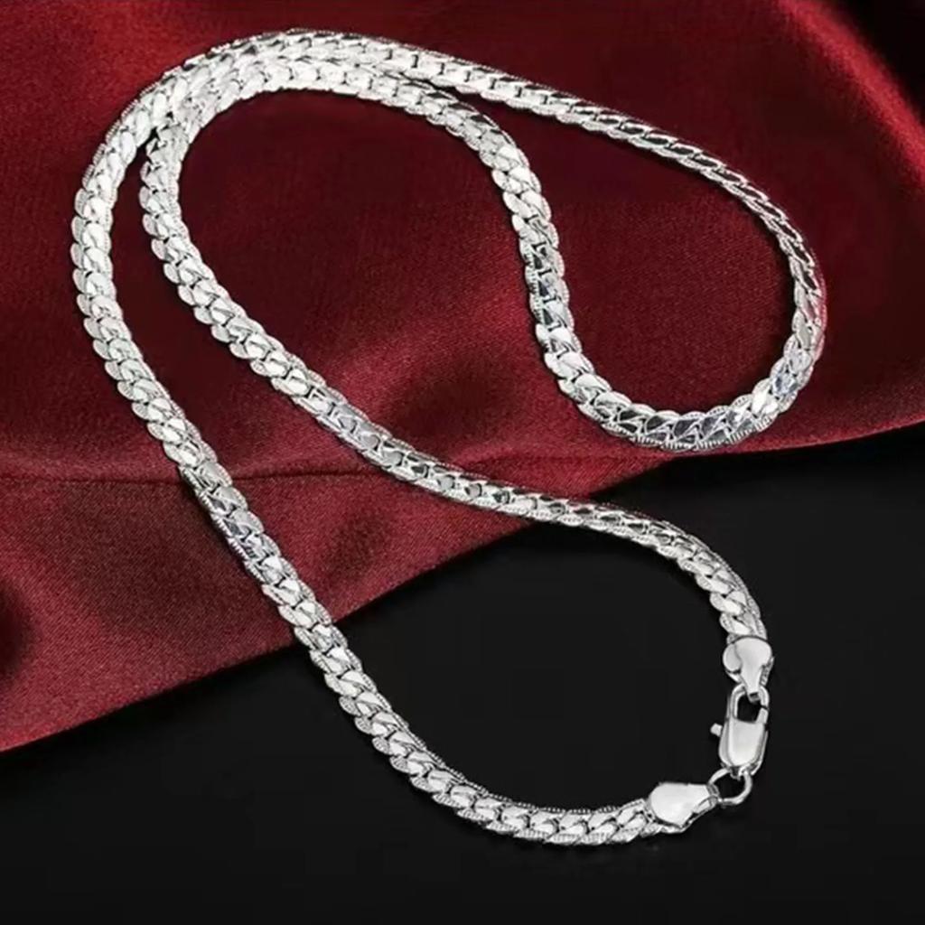 Kupfer 6mm Panzerkette 16/18/20/22/24 Zoll Halskette für Frau Mann Mode Hochzeit Verlobung Schmuck Geschenk