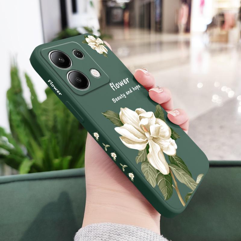 

Чехол для телефона Цветы магнолии для Xiaomi Redmi Note 13 12 12S 11 11S 10 10S 9 9S Pro Plus 4G 5G Жидкий силиконовый чехол Redmi Note13 5G