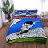 Japanese Anime Football Boy's Bedding Set,Captain Tsubasa Duvet Cover and Pillow Case, Microfiber Duvet Cover Set  With Zipper