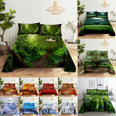 Bettlaken Kissenbezug Bettwäsche-Set Bettwäsche Bezug Senic Queen King Doppelgröße 220x240 Bäume für Schlafzimmer Weich Twin Full Einzel Neu