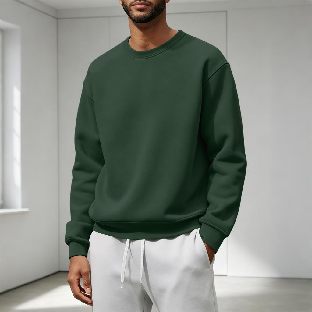 Men's Casual Loose Fit Crewneck Sweatshirt for Fall and Winter