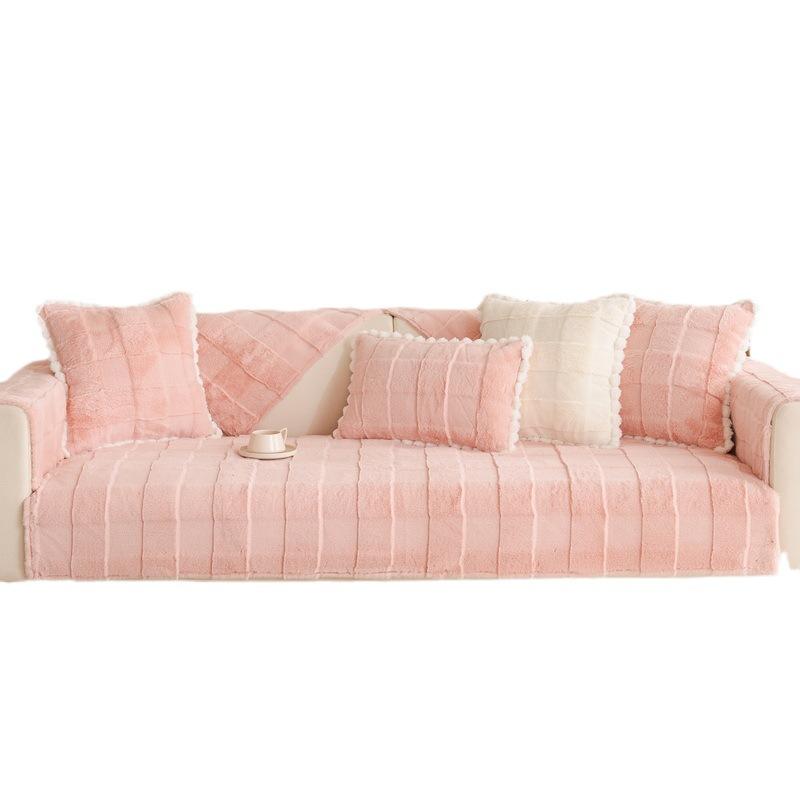 Thickened Fleece Winter Sofa Cushion Cushion Winter Minimalist Modern Seat Cushion Non-Slip Sofa Cover