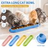 Ciotola Lunga Colorata con Design Ergonomico per Gatti Multipli, Mangiatoia Antiformiche per Gatti Adulti