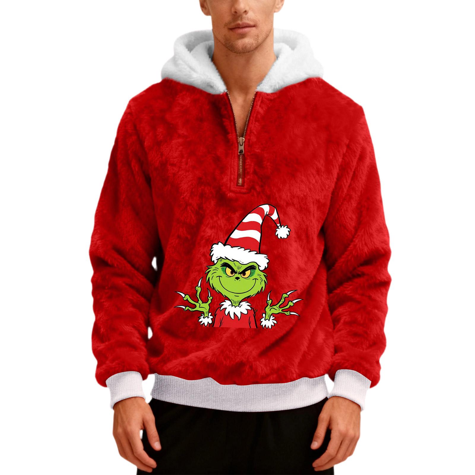 

Мужское плюшевое худи с капюшоном на молнии до середины S винный