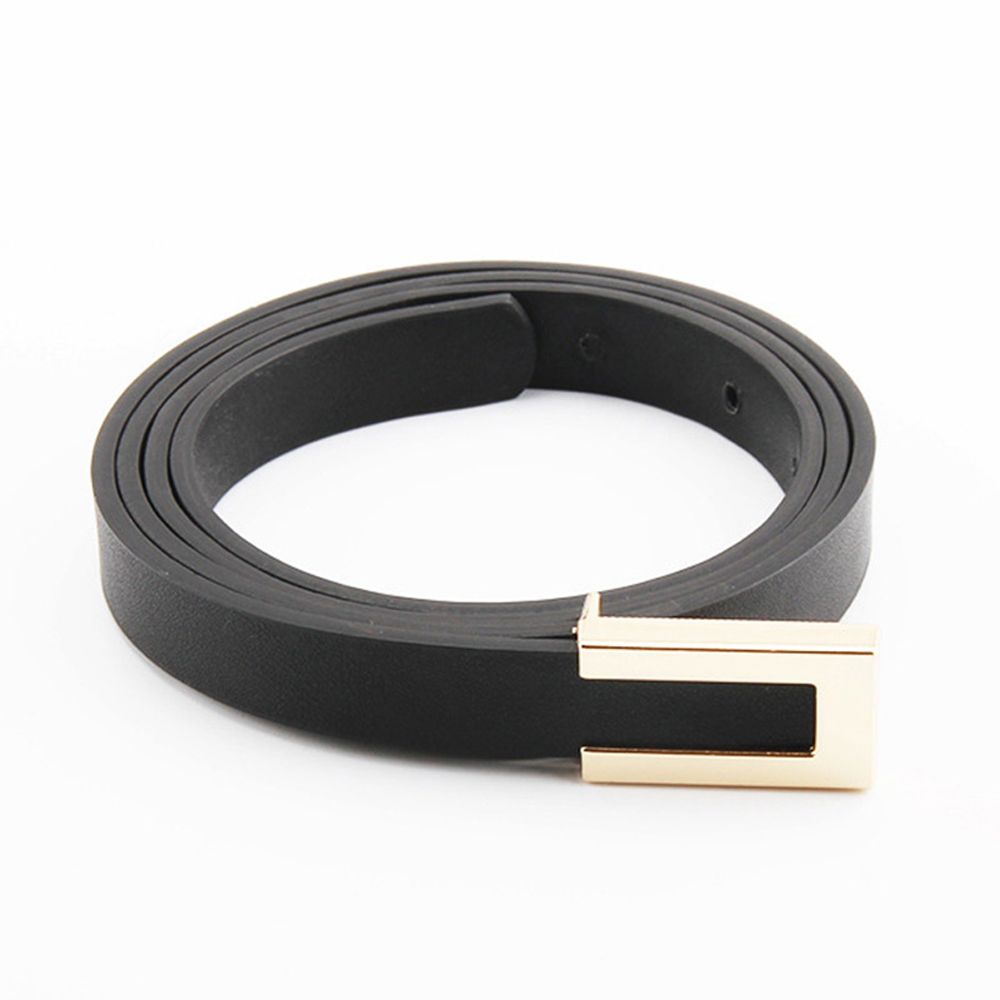 New Vintage Korean Female Trouser Dress Decoration Leather Belt Metal  Buckle Thin Waistband