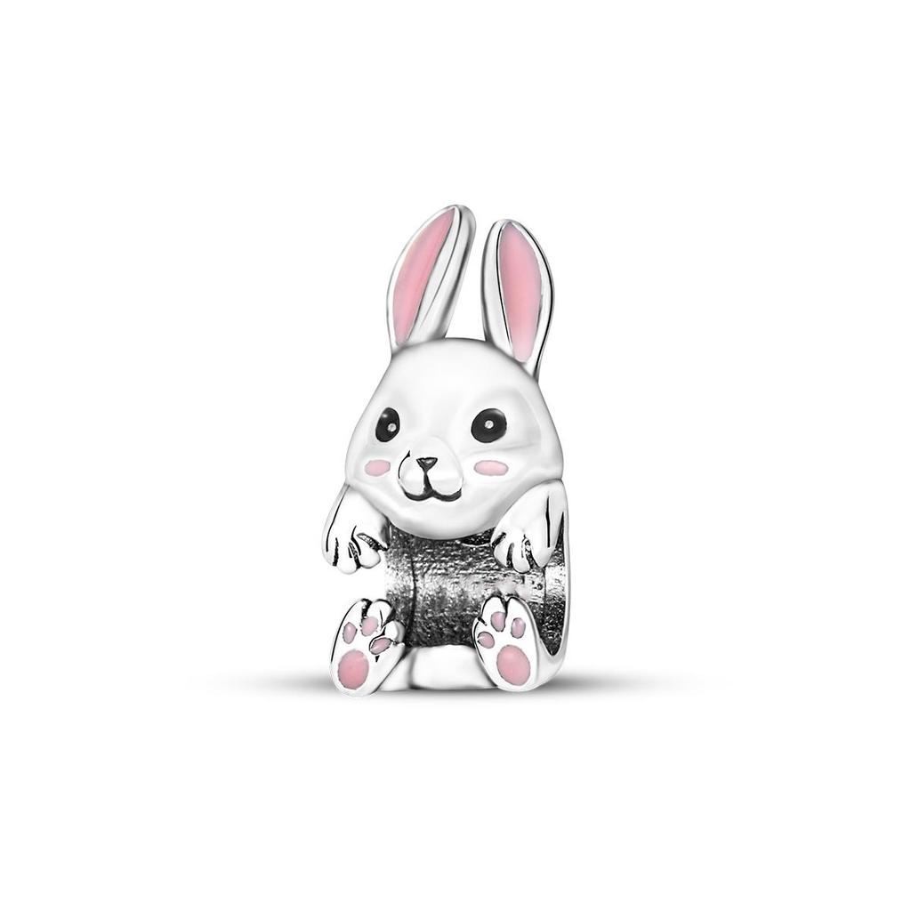 Copper Pink Rabbit Cat Dog Animal Series Charms Beads Fit Original Fine Bracelets Diy Jewelry Giftaccessory