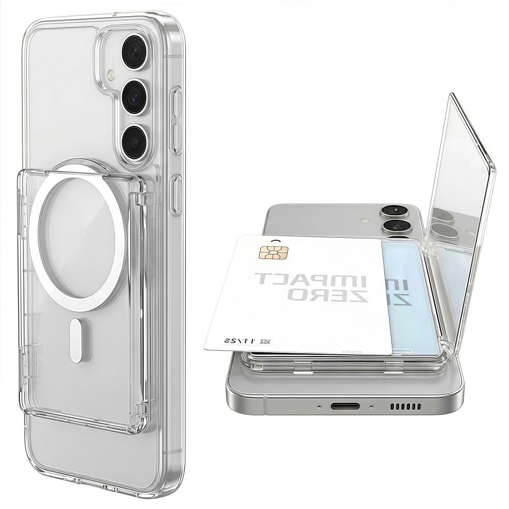 Transparent For MagSafe Card Sleeve Shockproof Wallet Phone Case  For Magnetic Phone
