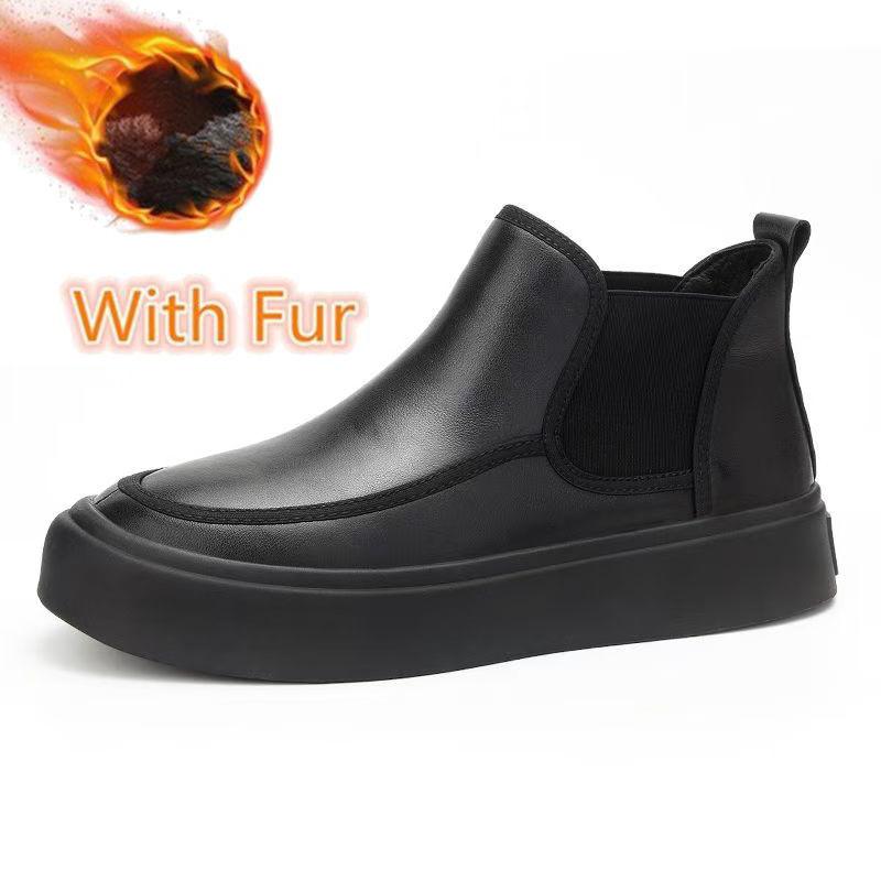 

Fashion Elegantes High Top Man Shoes Comfortable Mens Chelsea Boots Casual Leather Ankle Boots Formal Dress Footwear Soft Slip on Botas 44