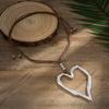 Sweet Cool Exaggerated Big Heart Necklace Metal Choker Velvet Collar Female