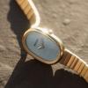 Breda Women's Jane Analog Watch Gold and Blue Mother of Pearl 1741C