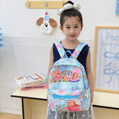 School Bag Backpack Kapibira School Bag Cartoon Cute Small School Bag Large Capacity School Bag Trendy Backpack
