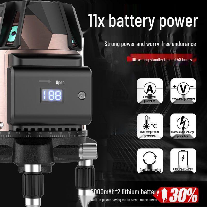 High-Precision 35-Line Outdoor Green Laser Level with Digital Display and Automatic Self-Leveling
