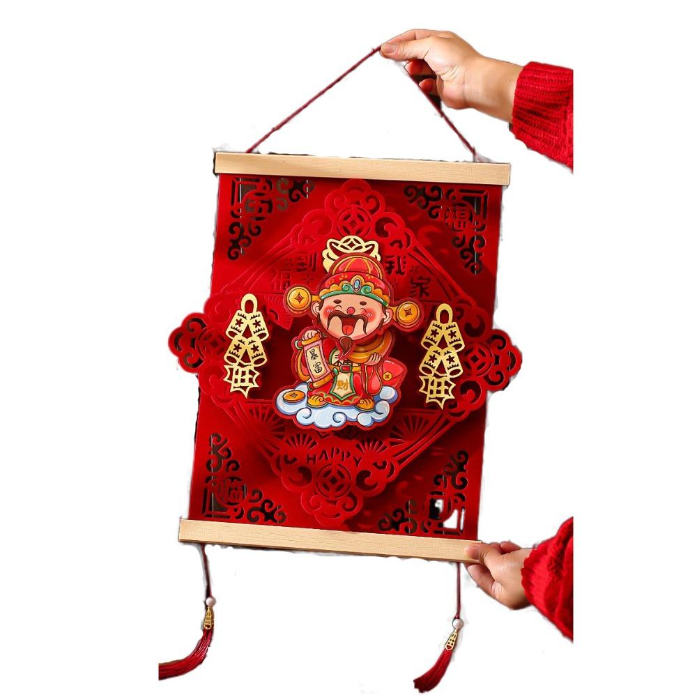 Thickened Spring Festival Hanging Decoration with Tassel God of Wealth Pendant  Living Room