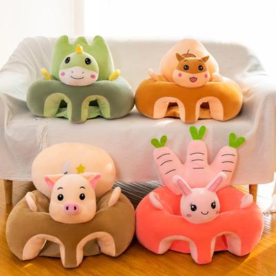Baby Sofa Chair Cartoon Animals Baby Seat with Leg Holes Handles Non-Slip