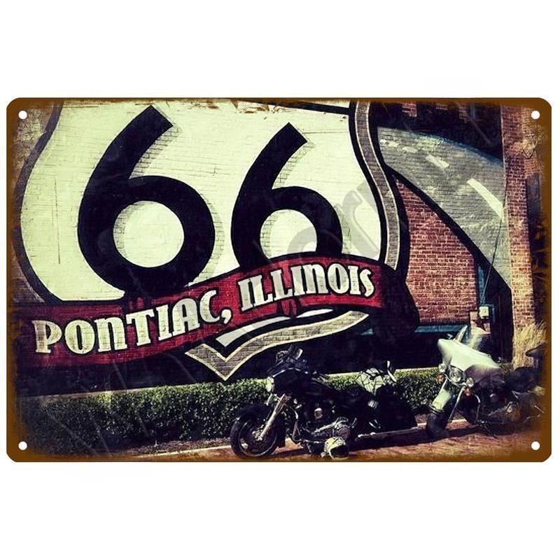 

Vintage Route 66 Metal Sign House Plaque Metal Poster Tin Sign Plate Wall Posters Retro Aesthetic Room Decor Wall Art Decoration 30x40cm