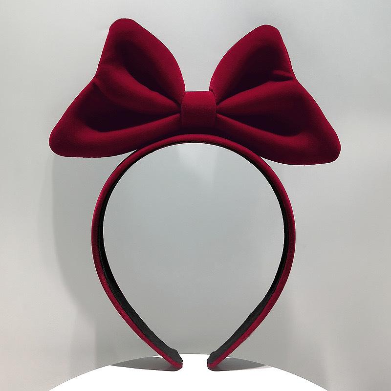 2024 Red Velvet Bow Headband - Women's New Year & Christmas Accessories for All Ages