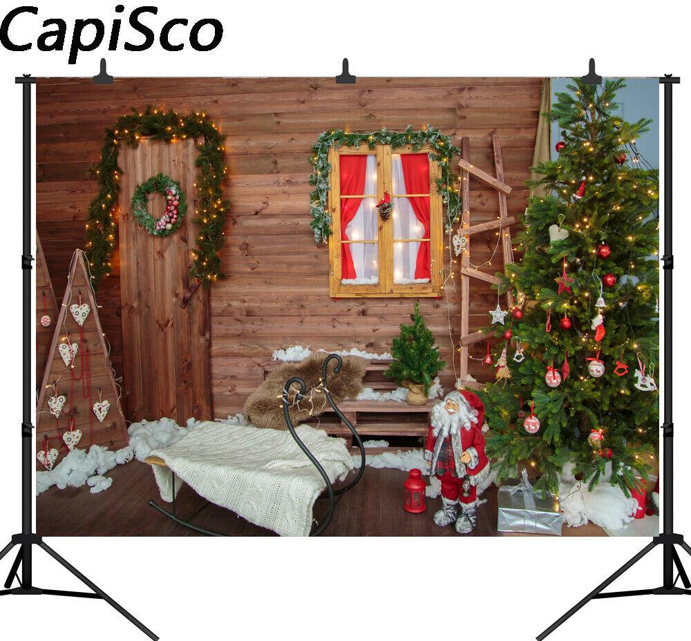 Christmas Background Photography Christmas Tree Santas Home Decor