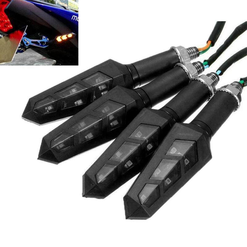 4pcs Universal Motorcycle Light Amber Led Turn Signal Indicator Lights Running Braking Light Lamp Motorbike Light Replacement 4pcs