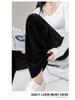 Women's Gold Velvet Wide-Leg Pants - Autumn/Winter 2025 High-Waisted, Plus Size, Elegant Drape Style