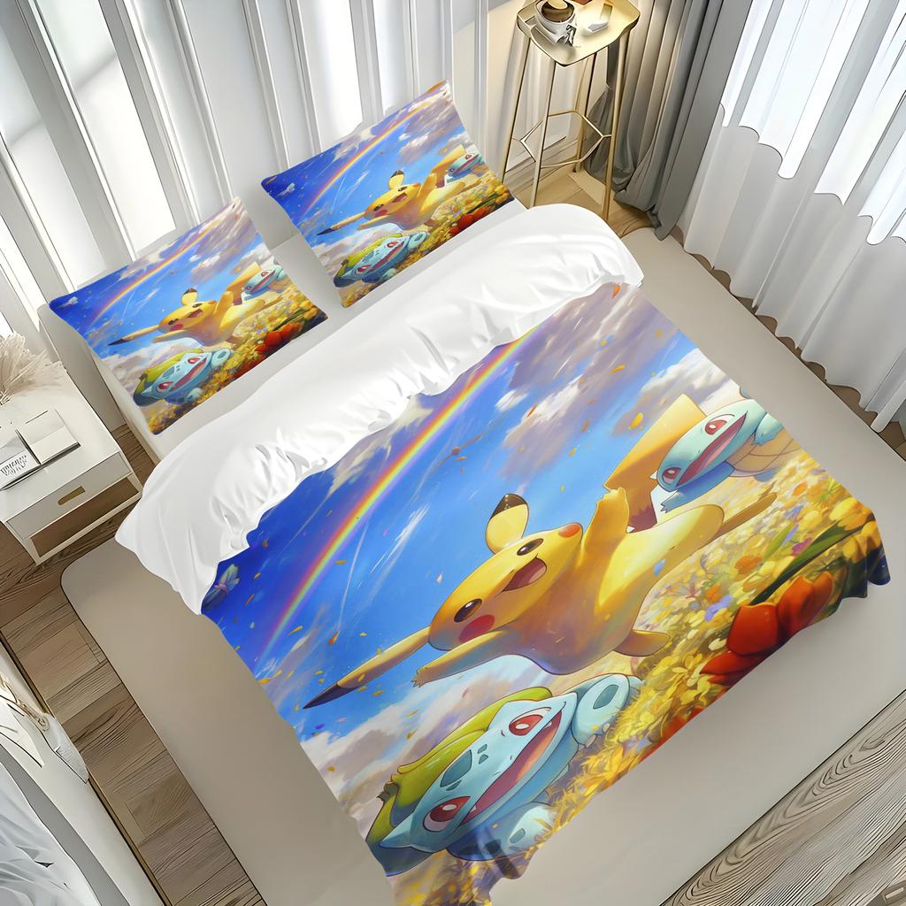 Electric Mouse Anime Carton Comfortable Quilt Cover Polyester Duvet Printed Warm Comforter Beding Children's Gift Various Sized Dimensions Available