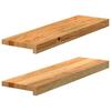 Vidaxl Window Sills 2 Pcs., Light Brown, 70X20X2 Cm, Solid Oak Wood