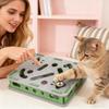 Cat Scratch Puzzle Box Silent Trimmer Interactive with 2 Bell Balls Felt Cat Scratch Enrichment Puzzle Box for Kitten Dog Small