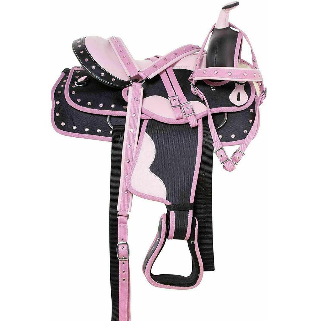 New Synthetic Western Barrel Racing Horse Saddle & Tack Set Available All Sizes and Colors 12, 13, 14, 15, 16, 17, 18 Inches
