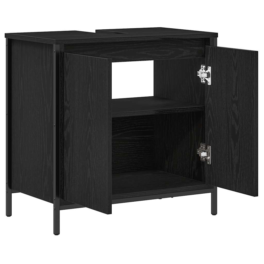 Black Bathroom Vanity Cabinet 60 x 34.5 x 60 cm