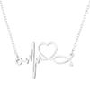 Minimalist ECG Heartbeat Design Clavicle Chain Stainless Steel Pendant Necklace for Hospital Enthusiasts and Gift