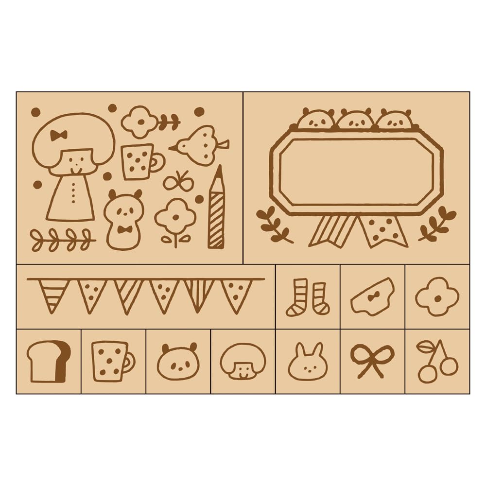Mizutama Marks Wooden Stamp Set Mix MZT-STM2-C