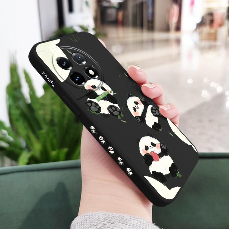 

Grass Panda Phone Case For Oneplus 12 12R 11 11R 10 10R 10T 9R 9RT 9 8T 8 7 7T Pro 5G Liquid Silicone Cover OnePlus 10 Pro чёрный