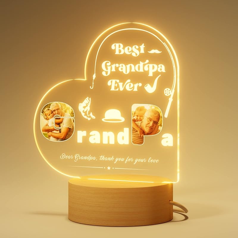 Bemaystar Personalized Mothers-Day Gift: Acrylic LED Night Light with Picture, Gifts for Mom, Stepmom, Mother In Law