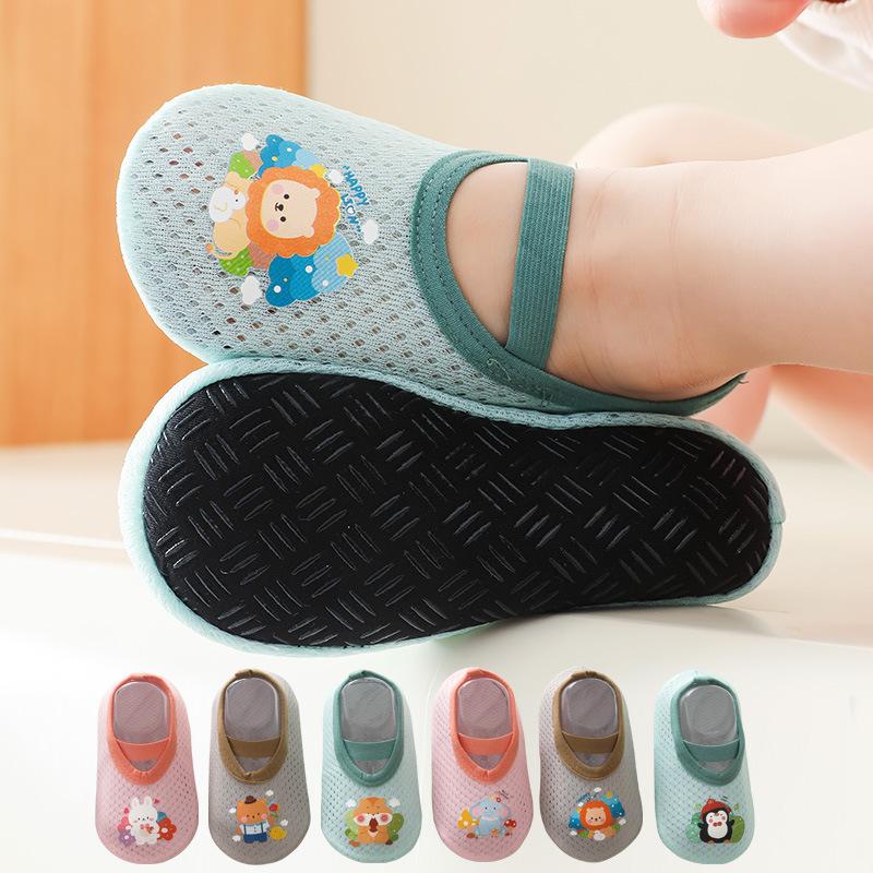 Boys and Girls Baby Floor Socks Children's Mesh Breathable Cartoon Baby Shoes Socks Shade Indoor Shoes for Toddlers