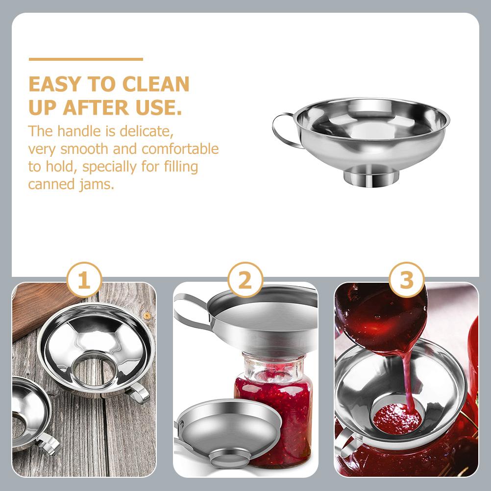 Lejek ze stali nierdzewnej do konserwowania, szeroki otwór, metalowy słoik typu Mason, duży dżem, płyn kuchenny