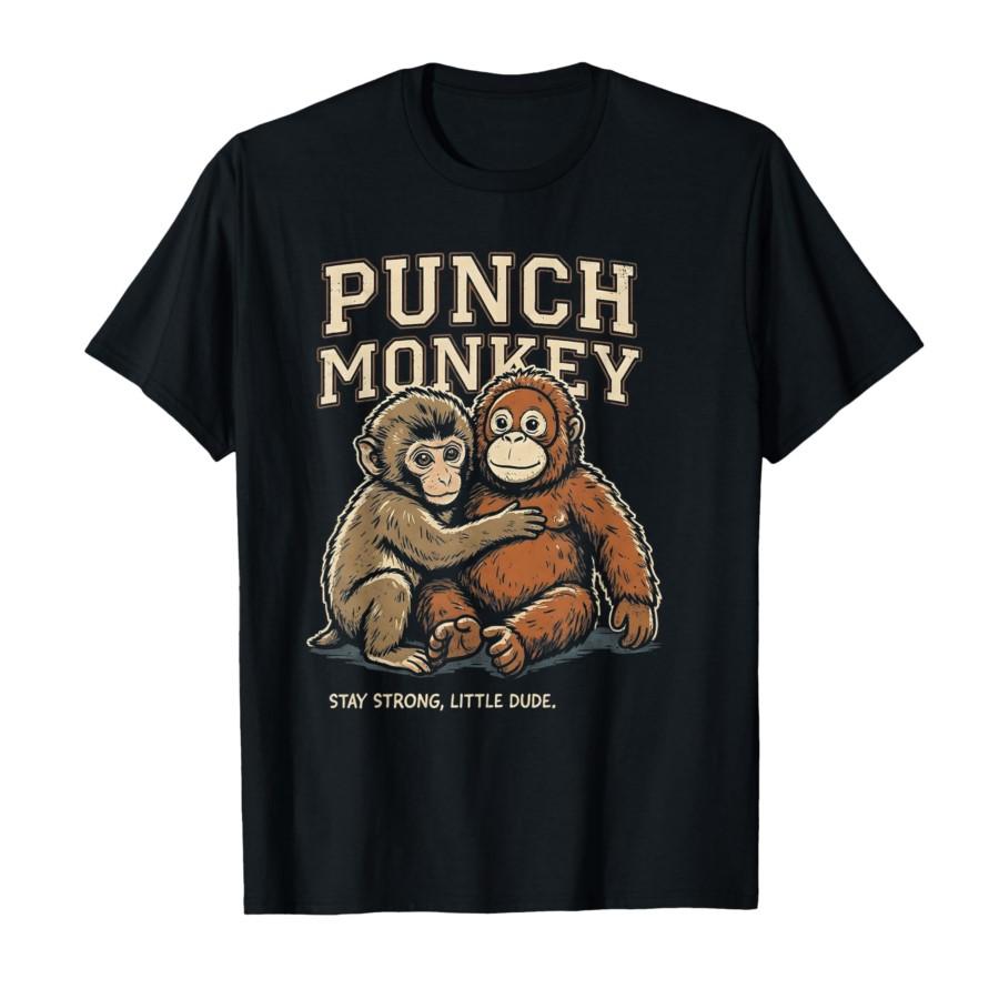 

Punch Monkey Stay Strong Little Dude T-shirt For Men Women 100% Cotton T Shirts Short Sleeve Tops 0225-2 - Men s Summer Cotto... S разноцветный