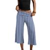 Pantaloni Corti da Donna a Vita Pieghevole Fondo Svasato Pantaloni da Tuta a Vita Pieghevole Bassi Yoga Elasticizzati Casual Gamba Larga Pantaloni da Tuta