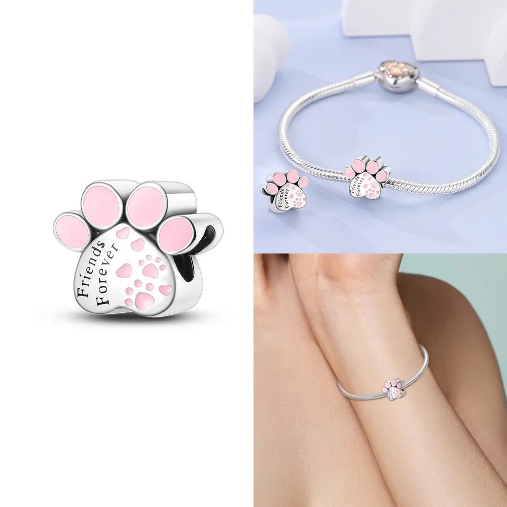 Charms Beads Animals Original Copper Series Dog Cat Pets Fit Bracelet Diy Lovely Pendants For Woman Fashion Jewelry Gift