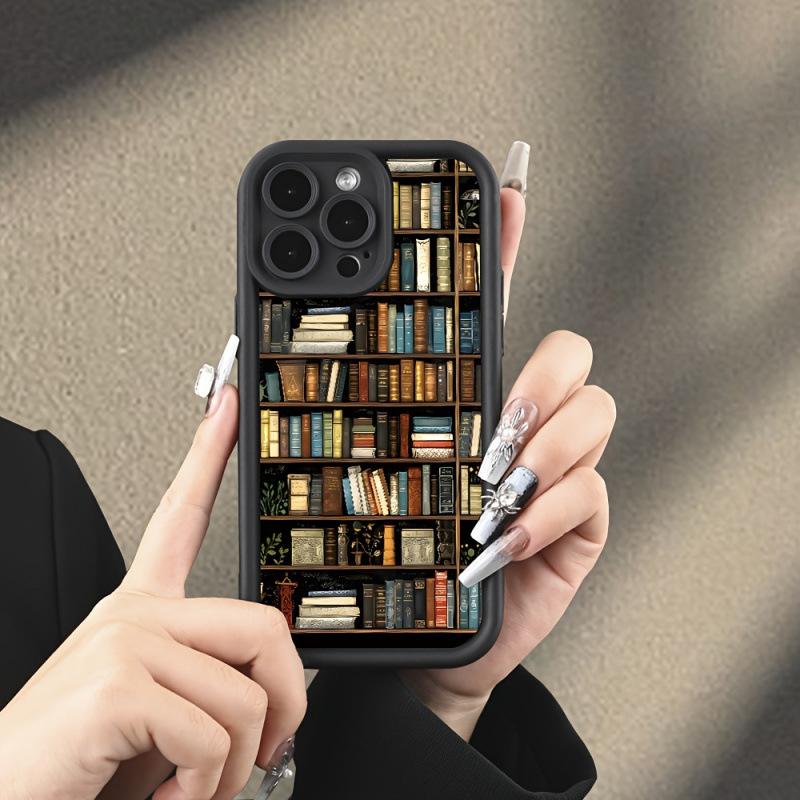 Vintage Book Bookshelf for iPhone Case Apple 11/12/13/14Pro/15/16 Phone Case 78