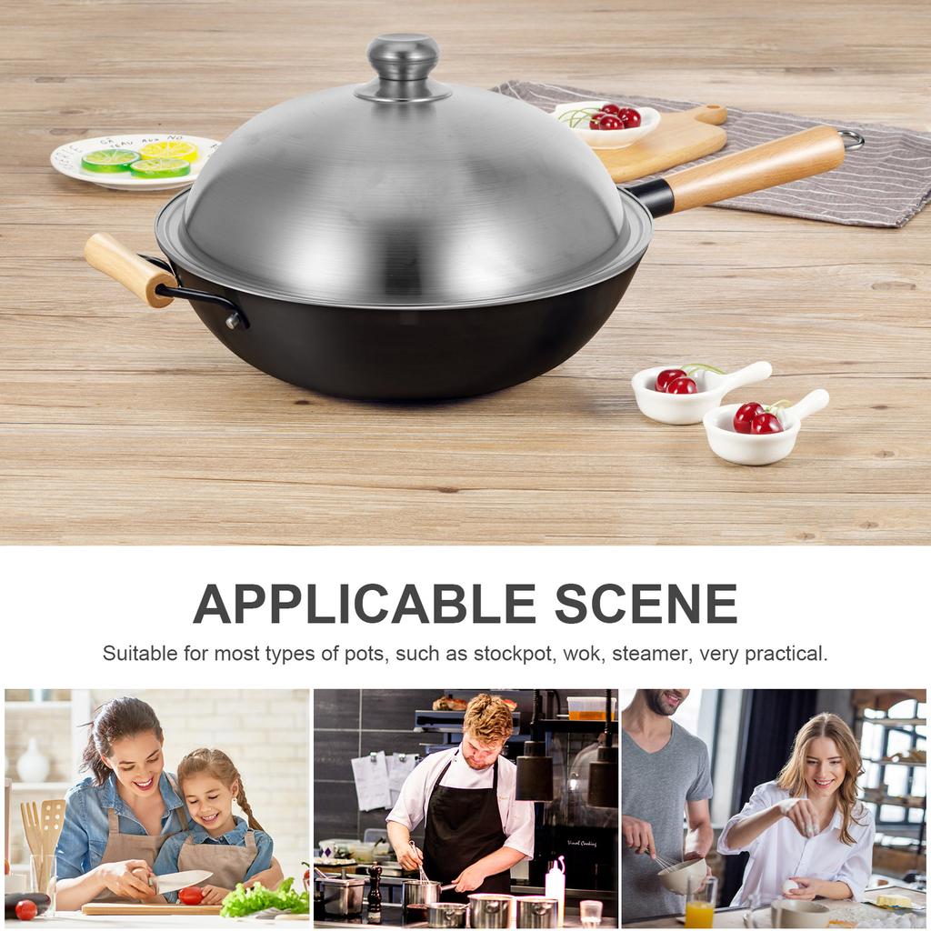 Capac de oală din oțel inoxidabil, capac util pentru tigaie, pentru oale și tigăi, aragaz portabil metalic pentru prăjit