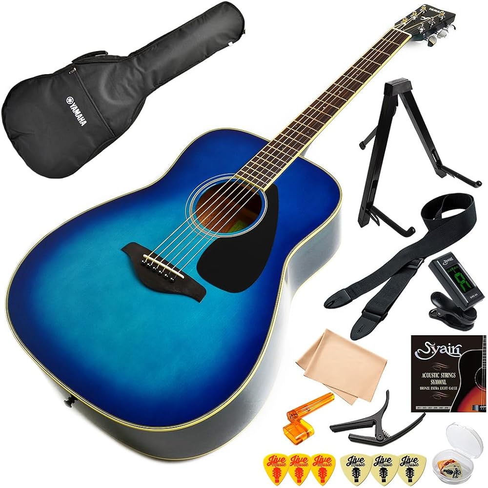 Acoustic Guitar Beginner Set YAMAHA FG820 SB Yamaha Acoustic Guitar Introduction 11 Piece Sunset ...
